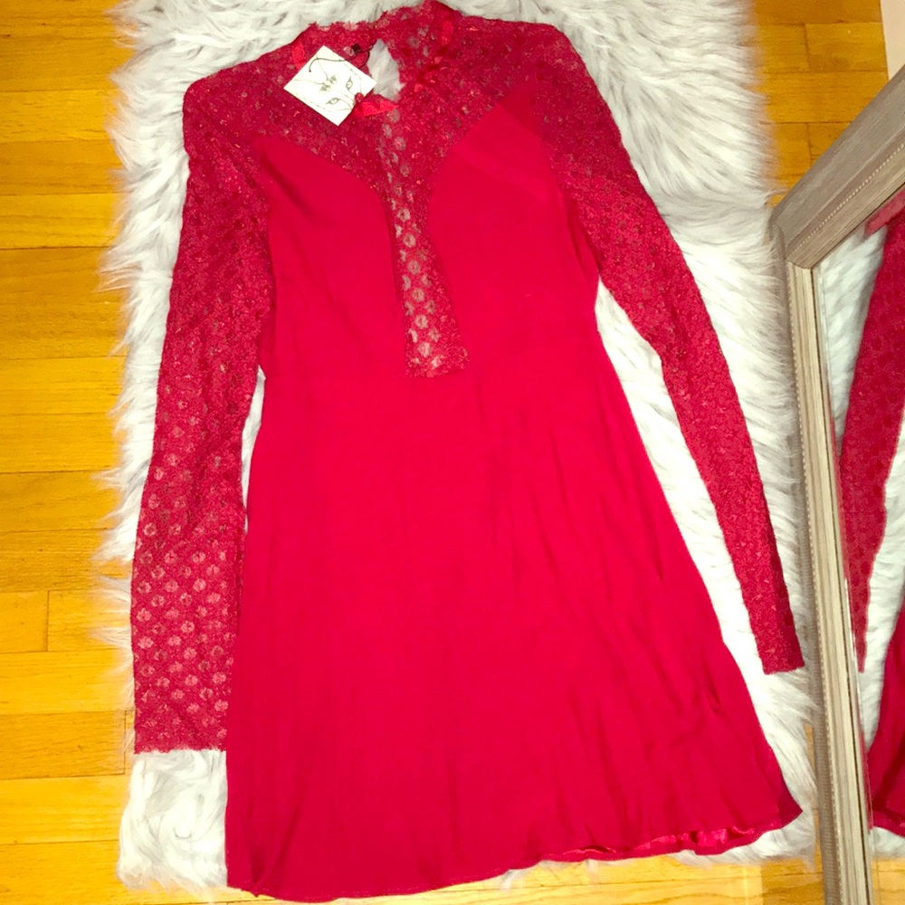 Fancy red lace dress